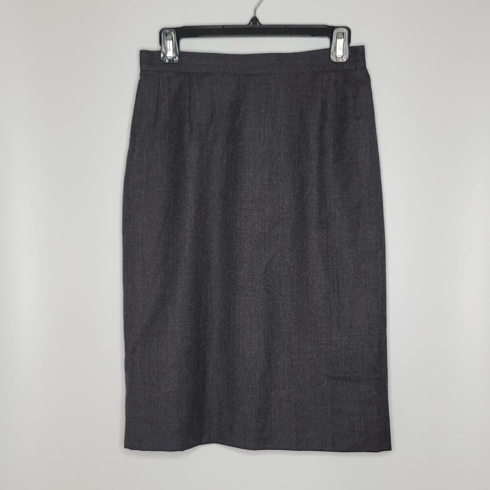 Salvatore Ferragamo Vintage Dead Stock with Tags Wool Pencil Skirt Gray Size 10